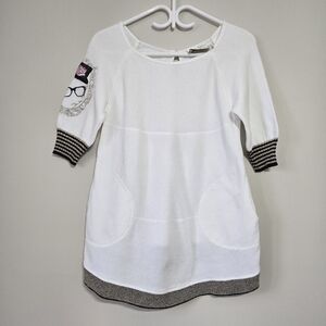 Elisa Cavaletti by Daniela Dallavalle Textured Embellished Tunic White XS